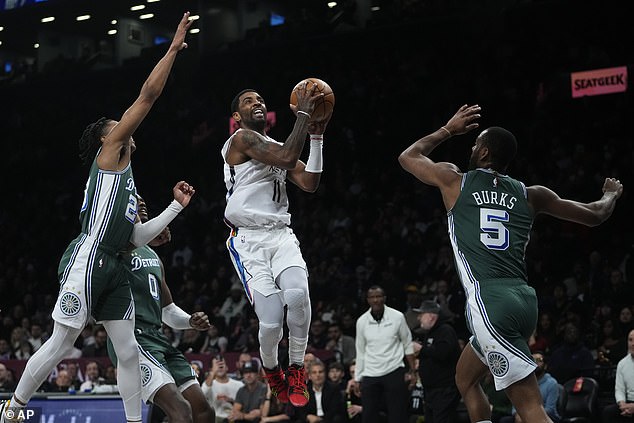 Brooklyn's Kyrie Irving dropped 40 points despite his first home loss against Detroit in five years