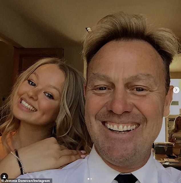 Daddy's Girl: Excited to join the show last October, Jemma said: 'I'm delighted to be joining the cast of Hollyoaks!'  (pictured with Father Jason Donovan)