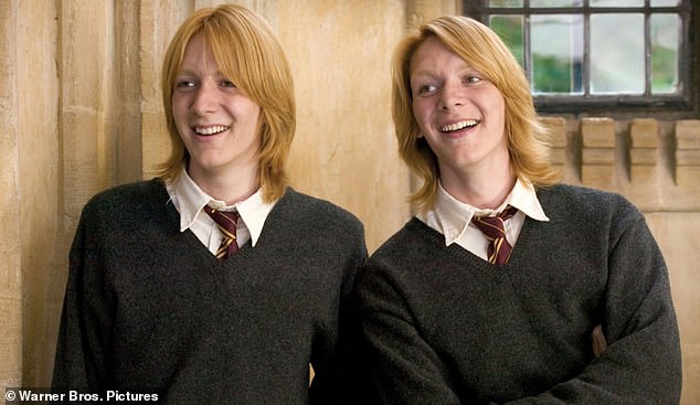 Careers: The actors shared several snaps from the show in which they travel to different destinations where they meet up with a former co-star or friend who acts as their tour guide (pictured as Fred and George in Harry Potter)