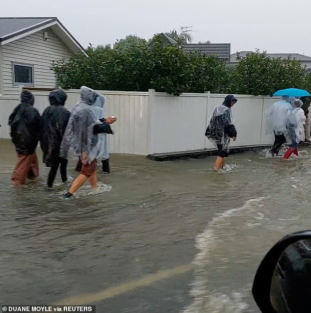 Main roads were also blocked by floodwaters, causing long queues of traffic on the highways.