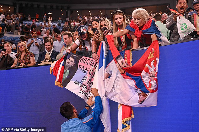 But the Serb received a lot of support from his fans, who roared it loudly.