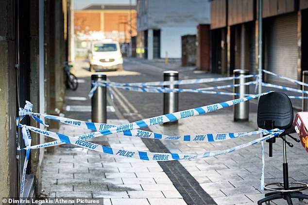 The alleyway in Cardiff city center where Moore's body was found in the early hours of Sunday (January 22)