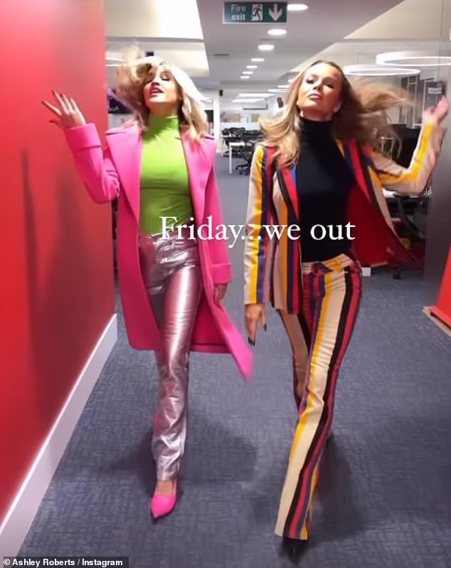 Ready for the weekend!  Posing alongside her co-host Amanda Holden, she took to Instagram and wrote: 