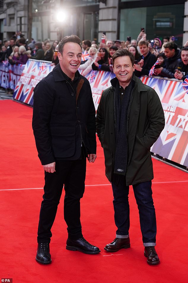 Two of a Kind: Hosts Anthony McPartlin (left) and Declan Donnelly posed together