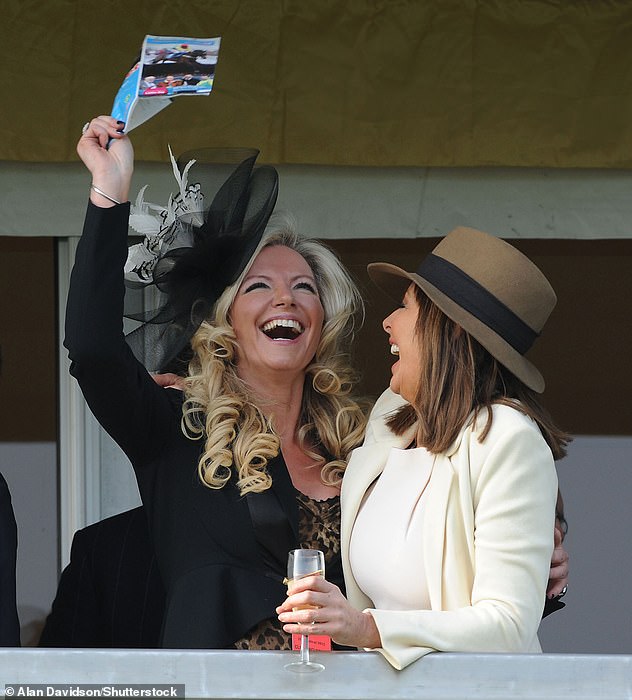 Speaking: Elsewhere on the show, the former Countdown star used her appearance to discuss the scandal currently engulfing her former friend Michelle Mone over government PPE contracts (pictured in Cheltenham in 2012)