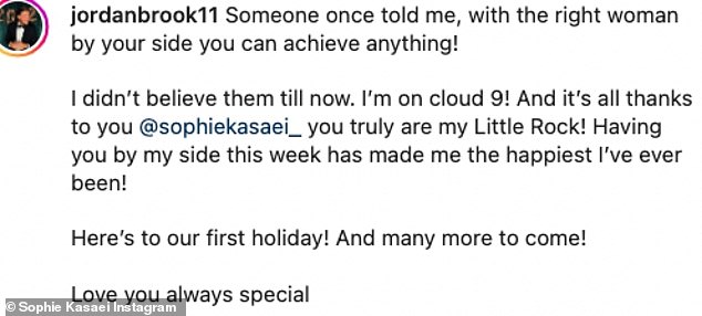 Happy bunny: Jordan later said he was on 'cloud nine' and that his exotic trip with Sophie had made him 'happier than ever'