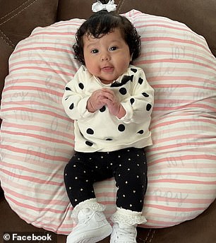 Aria Marquez, four months, has been left orphaned after her parents Sam Marquez, 24, and Karina Rodriguez died from a fentanyl-laced cocaine overdose on Sunday