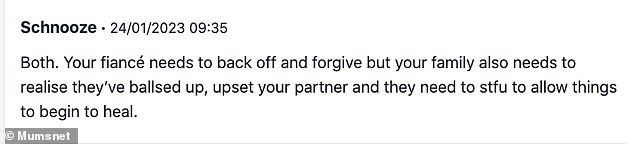 Meanwhile, others have admitted that they think both his fiancée and his family need to change the way they act.