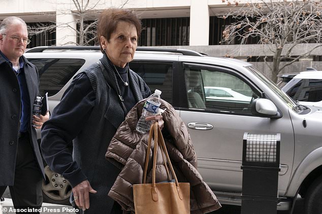 Gladys Sicknick, the mother of fallen US Capitol Police Officer Brian Sicknick, arrives at the sentencing hearing for Julian Khater and George Tanios