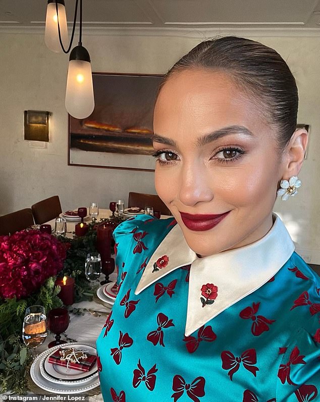 Hilarious: Jlo recently gushed about her new family writing: 'We've mixed families, doubled the people, doubled the fun, doubled the love, doubled the presents and tripled the chaos!'