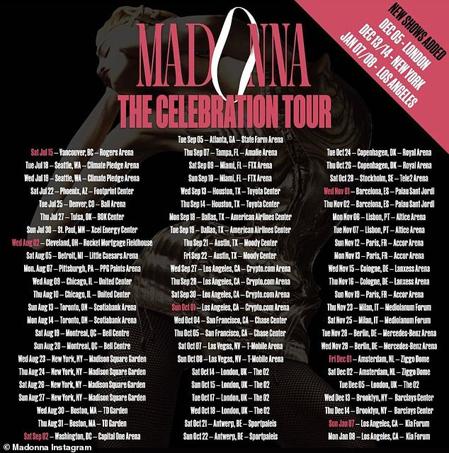 Starting Strong: The Celebration Tour is scheduled to kick off at Rogers Arena in Vancouver on July 15.