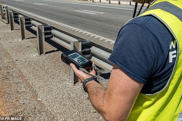 The Department of Fire and Emergency Services has deployed teams with portable radiation detection devices (above) and metal detectors along part of the truck's route.