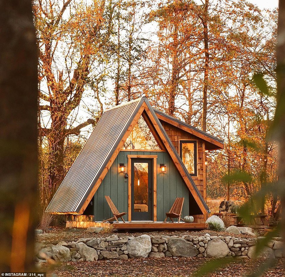 3. THE STEP BY 127 CABIN CO (MONTGOMERY, NEW YORK): 'Reconnect with nature in this unforgettable getaway,' says Airbnb.  Advertised as a 