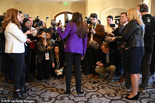 The defeated candidate Dhillon speaks to reporters Friday afternoon shortly after the vote.