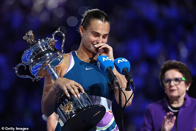 The Belarusian paid tribute to her team in her acceptance speech at Rod Laver Arena