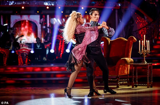 Flirting: A source told The Sun: 'Everyone on the show talks about how flirtatious the two of them are' (Molly pictured on Strictly with Carlos Gu)