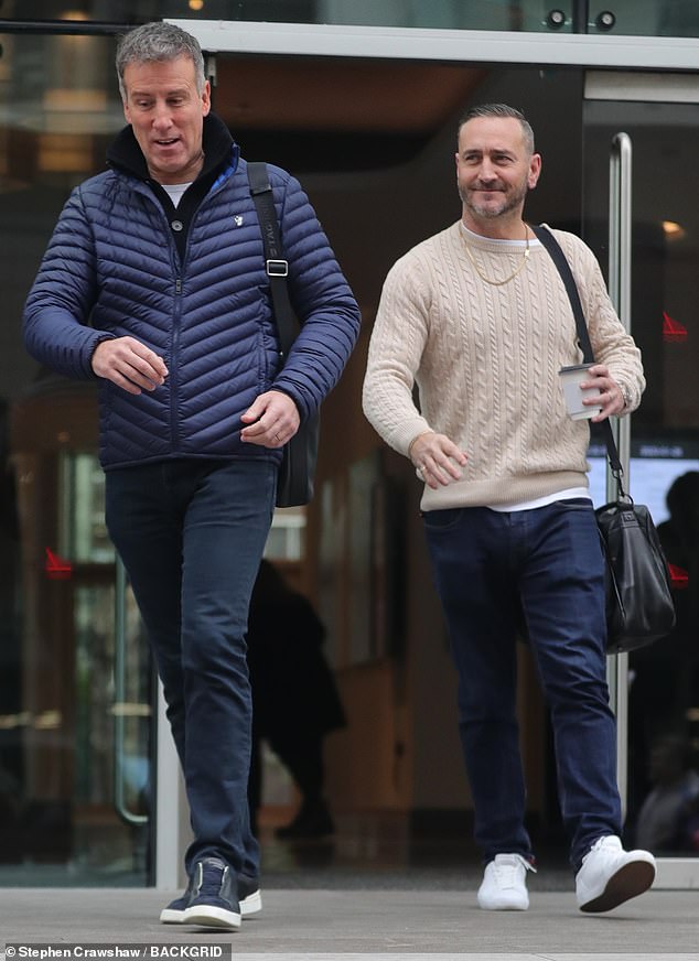 En route: Will (right) chatting with Anton Du Beke (left)