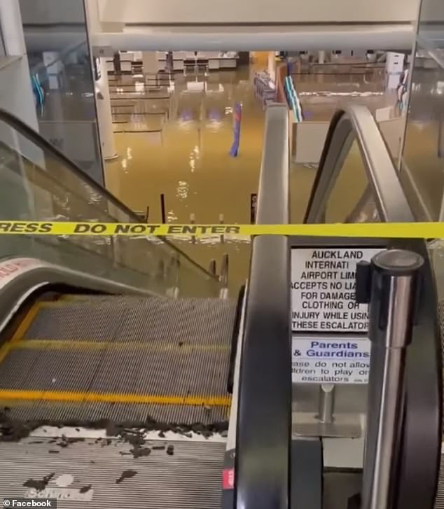 International flights will resume on Sunday morning after flooding closed domestic and international airports (in the photo, the airport on Friday night)