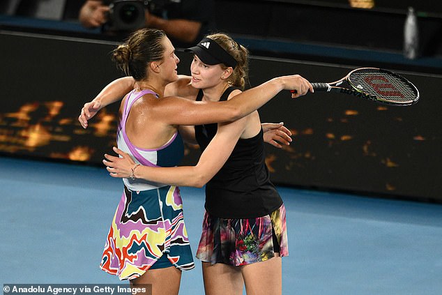 The Belarusian defeated Elena Rybakina (right) 4-6 6-3 6-4 in a thrilling final in Melbourne