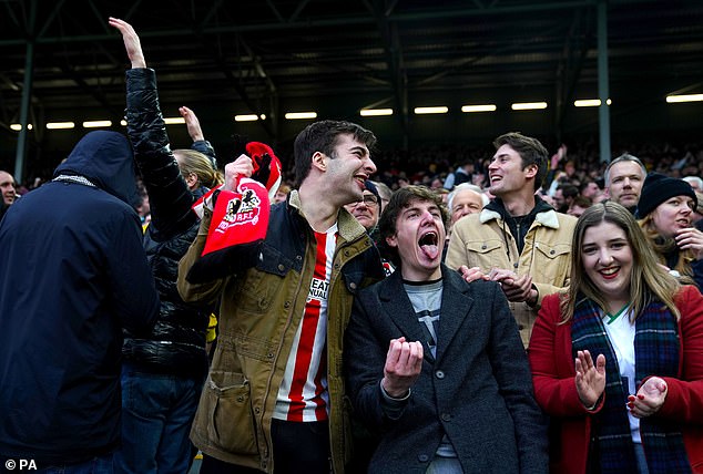 The Championship team was backed by a strong contingent of visiting supporters in London.