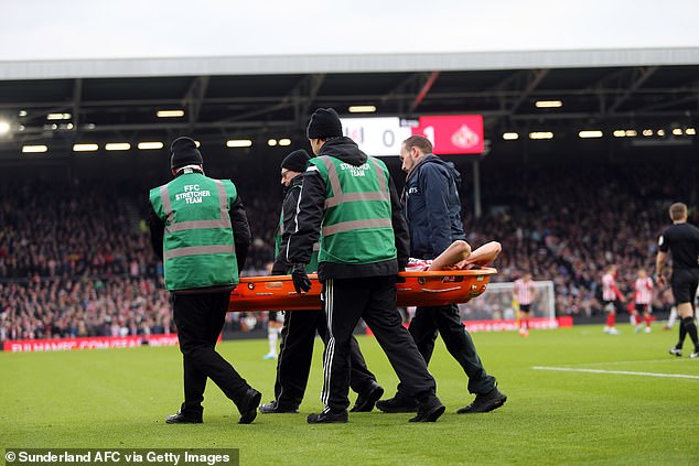 The 26-year-old striker was stretchered off with an Achilles tendon problem