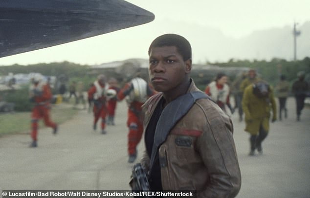 Controversy: John Boyega caused a furore when he criticized Disney for its treatment of his Star Wars character Finn, accusing him of deliberately sidelining his role and using it as a symbol of diversity.