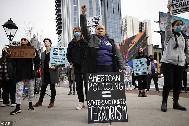 The protesters called for justice while criticizing the American criminal justice system.