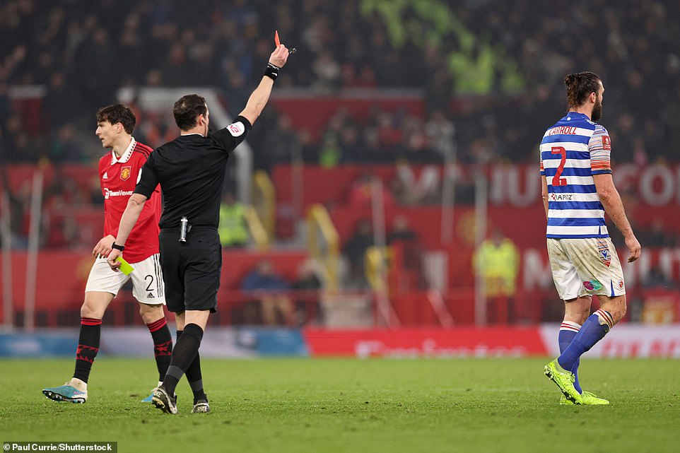 Former England striker Andy Carroll was sent off for a second booking after fouling the Brazilian in the second half.