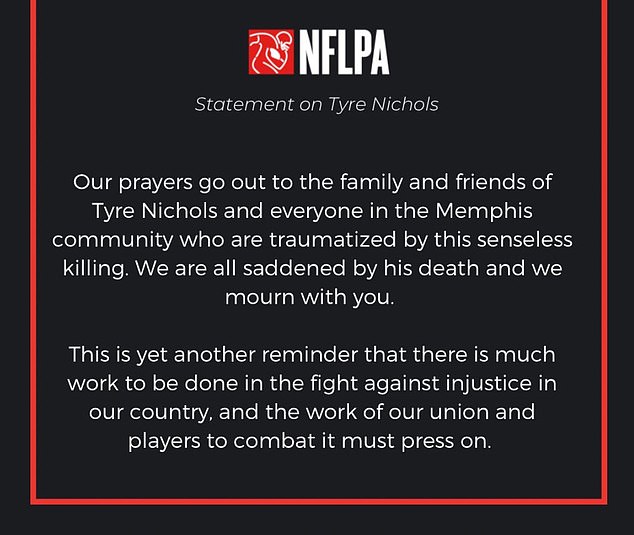 The NFL Players Association also released a statement after the videos were released.