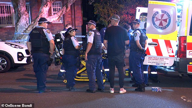 More than a dozen police and ambulance officers (pictured) attended the scene in Sydney.