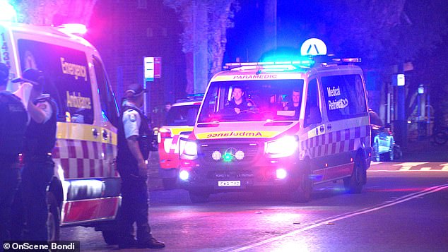 The man was rushed to nearby St Vincent's Hospital where he was expected to undergo surgery.