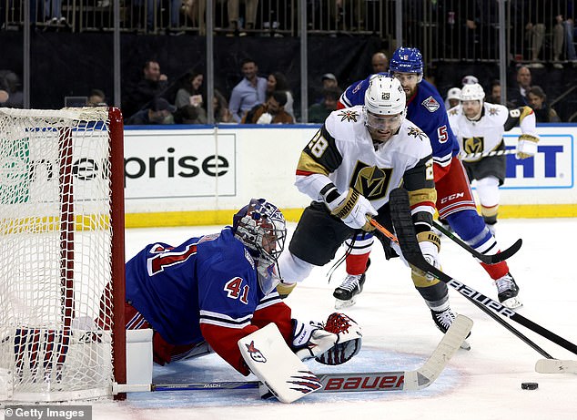 The New York Rangers ditched the use of LGBTQ-themed warm-up jerseys at Pride Night Friday.  The team defeated the Vegas Golden Knights 4-1