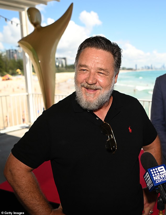 The Gladiator star, 58, flew to the Gold Coast on Saturday to announce that the Australian Academy of Film and Television Arts Awards are leaving Sydney.