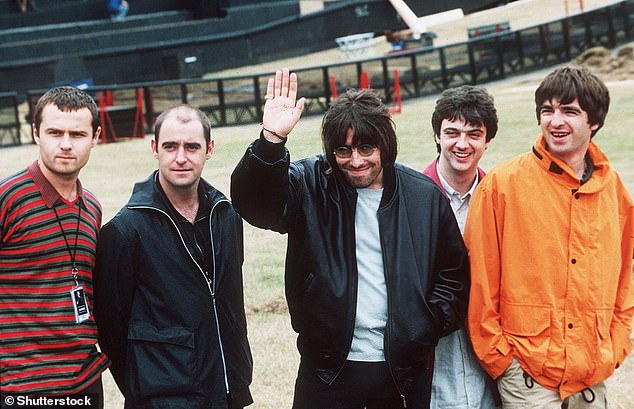 Fame game: Oasis sold millions of records in the 1990s (L-R: Alan White, Paul 'Bonehead' Arthurs, Liam, Paul 'Guigsy' McGuigan and Noel in 1996)