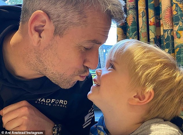 Too cute!  Ant Anstead looked every inch the doting dad to his three-year-old son Hudson in his latest Instagram post as he prepared to plant a sweet kiss on his baby girl.