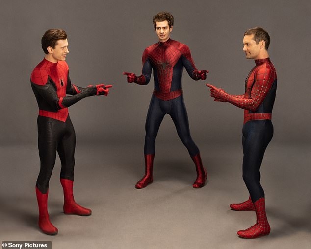 The meme: For their first day on set, the three stars recreated the iconic Spider-Man meme.