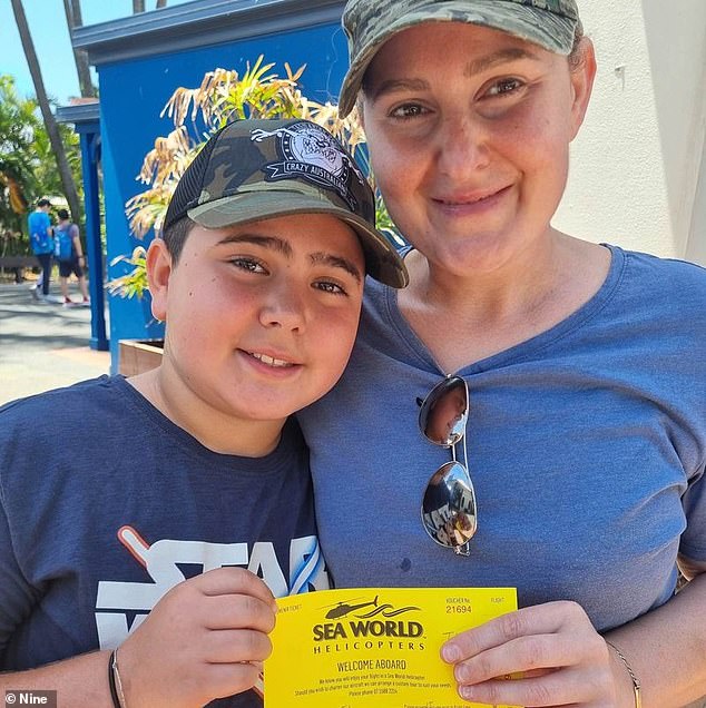 Vanessa Tadros (right) was among the four people who died when the helicopter crashed.  Her son Nicholas (left) was seriously injured and is recovering in hospital.