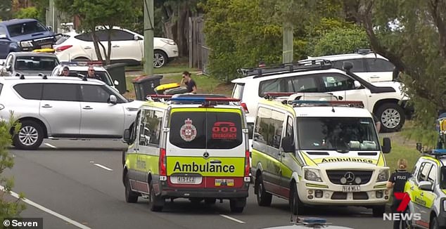 The man suffered leg injuries after the tense confrontation with police in Sunnybank Hills.