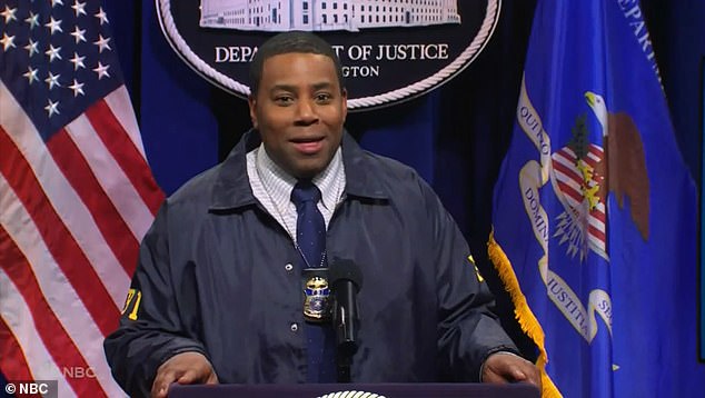 The sketch began with mainstay Kenan Thompson as an FBI agent explaining the status of the investigation after classified documents were found at the home of former Vice President Mike Pence.