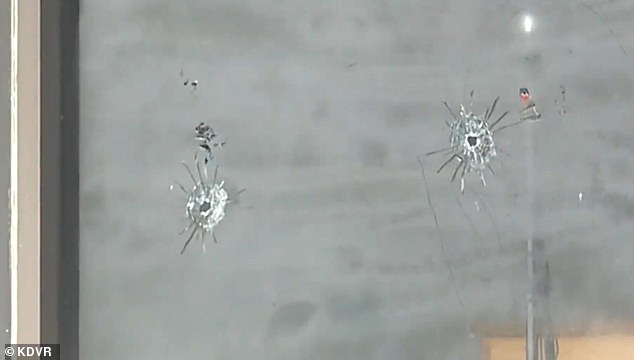 Investigators said they found bullet holes in the walls and windows of several businesses.