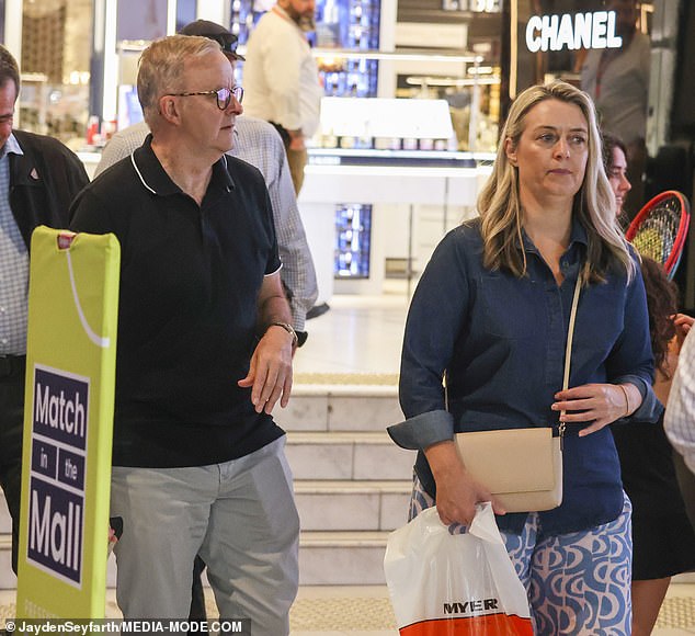 The Prime Minister's girlfriend, Jodie Haydon, also picked something up during the last day of the Myer Inventory Sale.