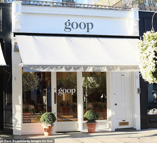 Closed to the public: The Hollywood star opened her first UK store in London's affluent Notting Hill in 2019, but closed its doors during the pandemic and hasn't reopened