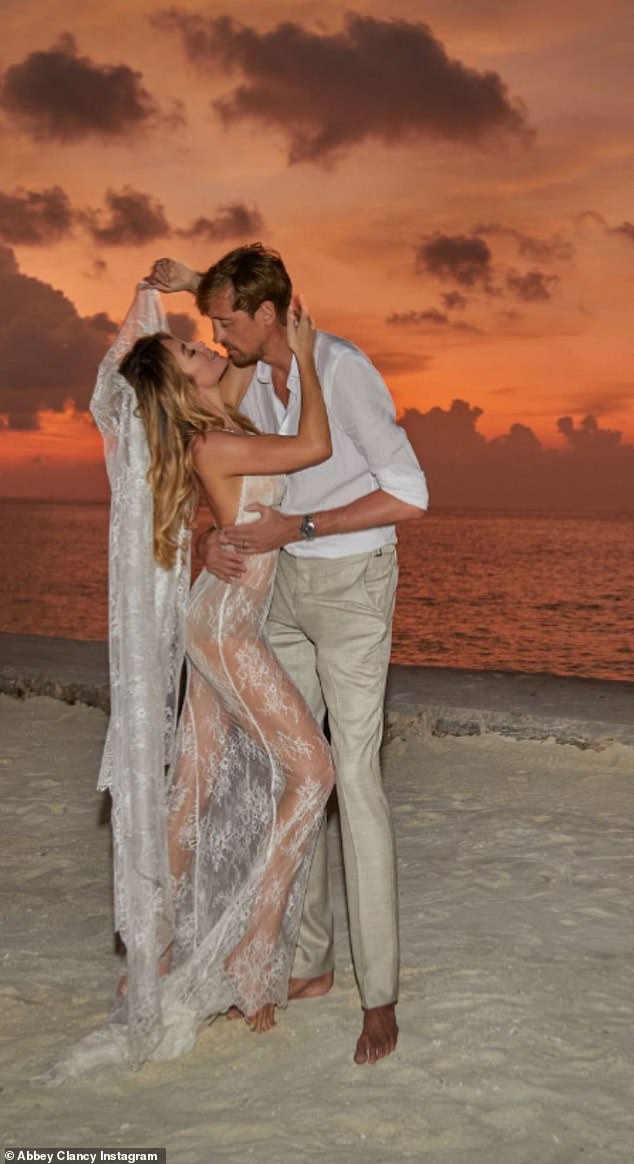 In love: The couple tied the knot in 2009 and recently renewed their wedding vows in a 'beautiful' ceremony on a Maldivian beach during Christmas