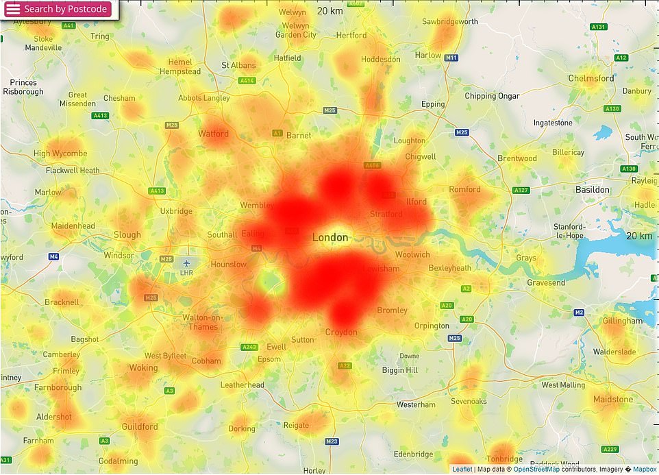 In London, Notting Hill, Ealing, Kilburn, Camden, Brixton and Streatham are among some of the worst impacted suburb