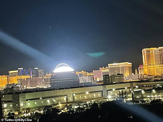 The lights atop the MSG Sphere in Las Vegas (pictured) were tested earlier this week