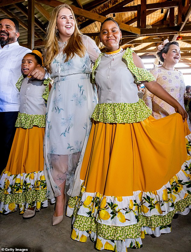 Princess Amalia of the Netherlands (pictured) visits the Mangazine di Rei NOS Zjilea cultural park