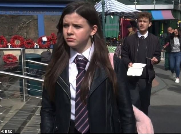 Concerned: Actor Neil McDermott is set to reprise his role when the character arrives in Albert Square in the midst of being pregnant with his 12-year-old daughter Lily (Lily pictured)