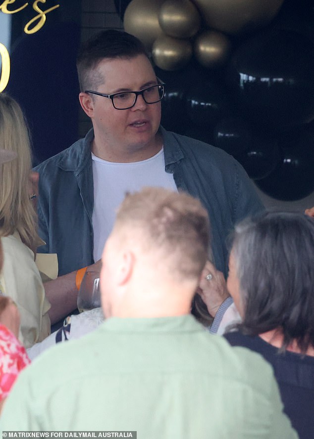 Johnny Ruffo (pictured) also came to celebrate with Lynne