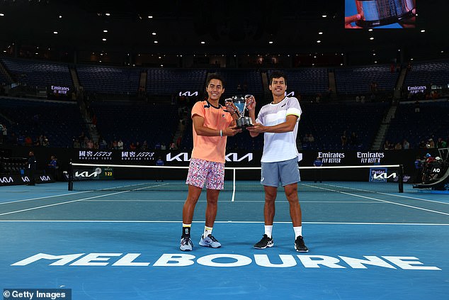 A half-empty stadium witnesses the triumph of two Australians in the men's doubles final