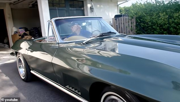 This image shows stacks of paper in Biden's garage as he backs up his corvette in his garage.  Biden critics have suggested that the document could be a classified document, although the claim has not been verified in any way.